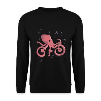 Octopus fait du vélo - Sweat-shirt Unisexe - noir - Devant - Alina (178cm) & Michal (187cm)