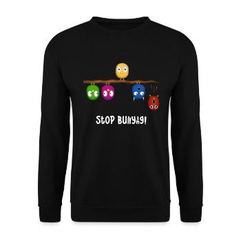 Stop Bullying Anti Bullying Peer Pressure Bird - Unisex Sweatshirt - black - Front - Alina (178cm) & Michal (187cm)