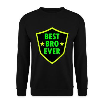 Best bro ever (Wappen, Sterne) - Unisex Pullover - Schwarz - Vorne - Alina (178cm) & Michal (187cm)