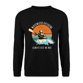 Le kayak en eau vive me mouille toujours - Sweat-shirt Unisexe - noir - Devant - Alina (178cm) & Michal (187cm)
