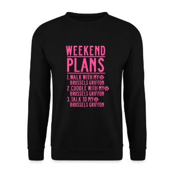 Brussels Griffon Hund Mama Mom Frauchen für Sie - Unisex Pullover - Schwarz - Vorne - Alina (178cm) & Michal (187cm)