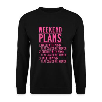 Chien retriever à poil plat Maman Maman Disant Rose - Sweat-shirt Unisexe - noir - Devant - Alina (178cm) & Michal (187cm)