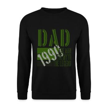PAPA year birth 1990 - Unisex Sweatshirt - black - Front - Alina (178cm) & Michal (187cm)