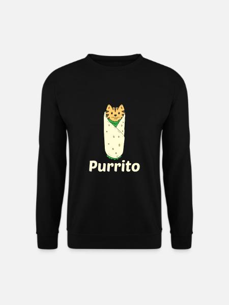 Purrito - Katzen Burrito schnurren Katze Kätzchen - Unisex Pullover - Schwarz