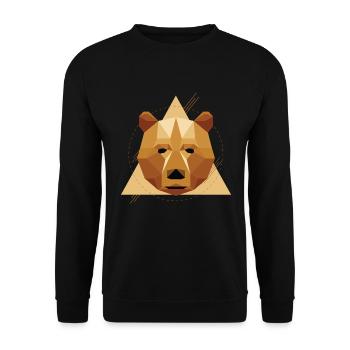 Geometric bear - Unisex Sweatshirt - black - Front - Alina (178cm) & Michal (187cm)