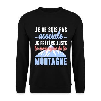 La compagnie de la montagne - Sweat-shirt Unisexe - noir - Devant - Alina (178cm) & Michal (187cm)