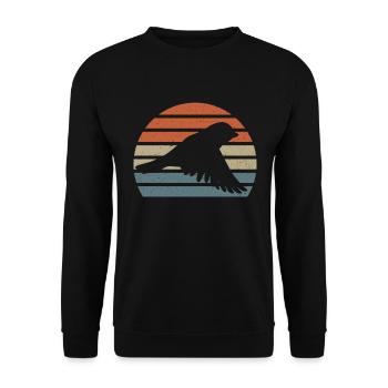 Vintage Sparrow Flying Sparrow Gift Idea - Unisex Sweatshirt - black - Front - Alina (178cm) & Michal (187cm)