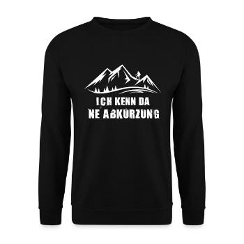 Ich kenn da ne Abkürzung - Unisex Pullover - Schwarz - Vorne - Alina (178cm) & Michal (187cm)