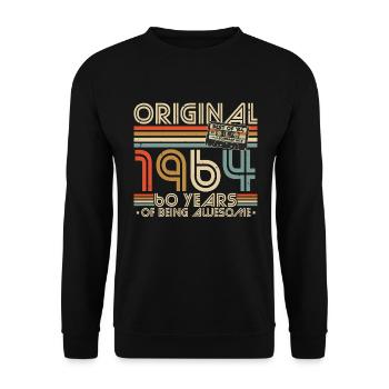 60e anniversaire 60 ans Né en 1964 - Sweat-shirt Unisexe - noir - Devant - Alina (178cm) & Michal (187cm)