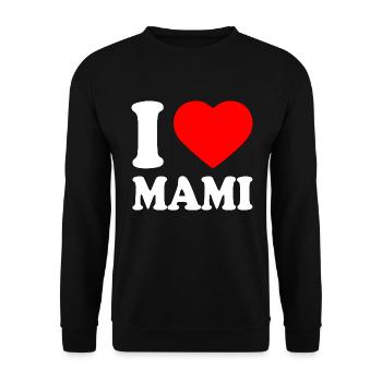 I love mami - Unisex Sweatshirt - black - Front - Alina (178cm) & Michal (187cm)