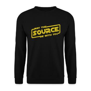 May The Source Be With You | Programmierer Coder - Unisex Pullover - Schwarz - Vorne - Alina (178cm) & Michal (187cm)