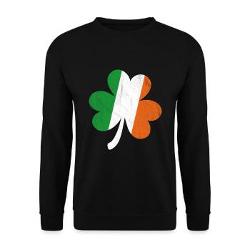 Kleeblatt Irische Flagge - Unisex Pullover - Schwarz - Vorne - Alina (178cm) & Michal (187cm)