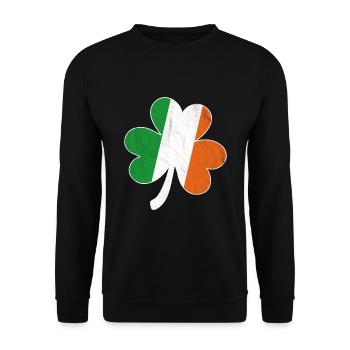 Kleeblatt Irische Flagge - Unisex Pullover - Schwarz - Vorne - Alina (178cm) & Michal (187cm)