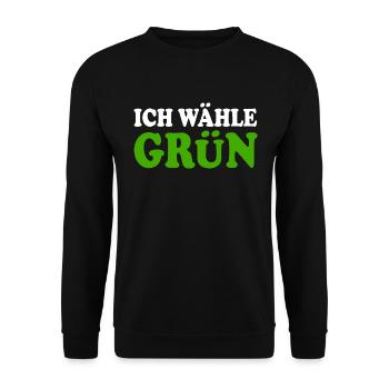 ich wähle grün - Unisex Pullover - Schwarz - Vorne - Alina (178cm) & Michal (187cm)