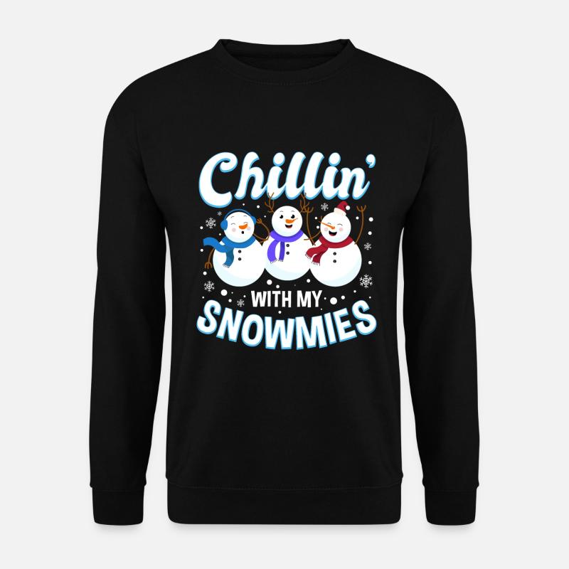 Chillin' With My Snowmies - Weihnachten Schneemann - Unisex Pullover - Schwarz