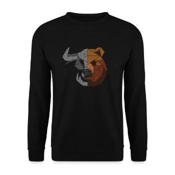 Bulle & Bär - "Bullish vs Bearish" - Unisex Sweatshirt - black - Front - Alina (178cm) & Michal (187cm)