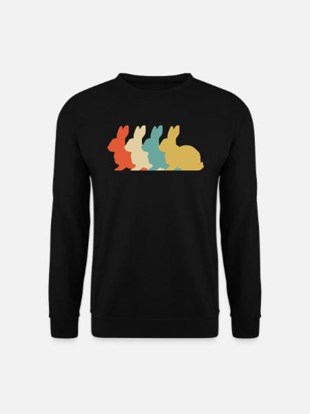 Retro Hase - Unisex Pullover - Schwarz