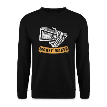 Money Maker - Unisex Sweatshirt - black - Front - Alina (178cm) & Michal (187cm)