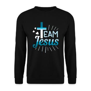 TEAM JESUS - CHRISTIAN - Sweat-shirt Unisexe - noir - Devant - Alina (178cm) & Michal (187cm)