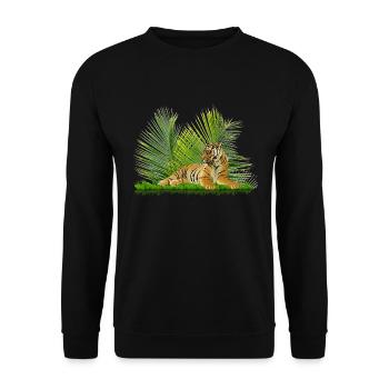 Tiger - Unisex Pullover - Schwarz - Vorne - Alina (178cm) & Michal (187cm)