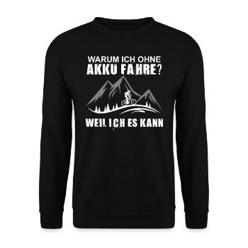 Mountainbike - ohne Akku ! - Unisex Pullover - Schwarz - Vorne - Alina (178cm) & Michal (187cm)