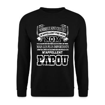 Meilleur grand-père papou cadeau humour papi papy - Sweat-shirt Unisexe - noir - Devant - Alina (178cm) & Michal (187cm)
