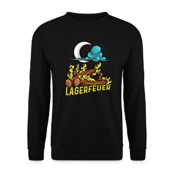 Lagerfeuer bei Nacht - Unisex Pullover - Schwarz - Vorne - Alina (178cm) & Michal (187cm)
