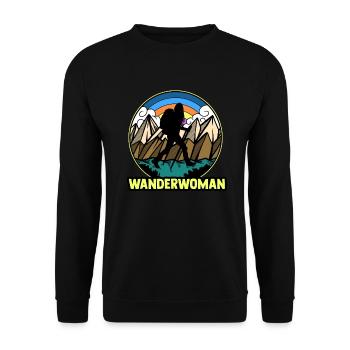 Wanderin - Unisex Pullover - Schwarz - Vorne - Alina (178cm) & Michal (187cm)