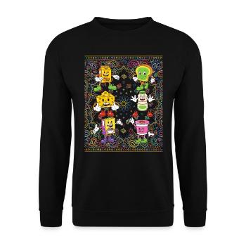 Karikatur - Unisex Pullover - Schwarz - Vorne - Alina (178cm) & Michal (187cm)