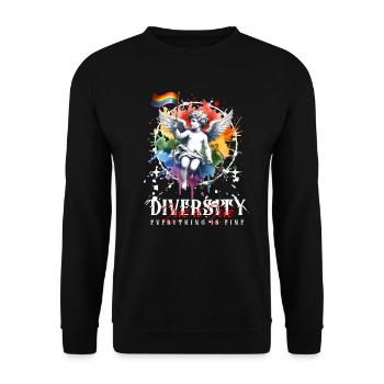 Gay Amor Cupid LQBTQ - Unisex Pullover - Schwarz - Vorne - Alina (178cm) & Michal (187cm)