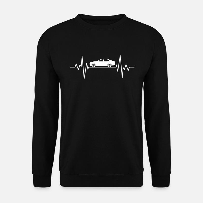 Auto Herzfrequenz. Auto Geschenk - Unisex Pullover - Schwarz