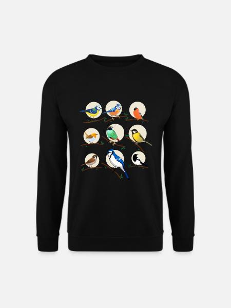 oiseaux, oiseaux, mésanges, - Sweat-shirt Unisexe - noir