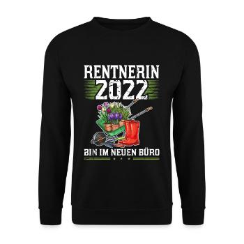 Rentnerin 2022 Rente Gärtnerin Garten - Unisex Pullover - Schwarz - Vorne - Alina (178cm) & Michal (187cm)