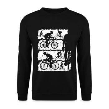 Radfahrer Silhouette Rennrad Fahrrad - Unisex Pullover - Schwarz - Vorne - Alina (178cm) & Michal (187cm)