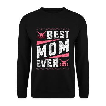 Schwimmen Best Mom Ever Swim - Unisex Pullover - Schwarz - Vorne - Alina (178cm) & Michal (187cm)