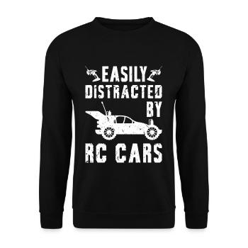 Leicht ablenkbar durch RC Cars - Unisex Pullover - Schwarz - Vorne - Alina (178cm) & Michal (187cm)
