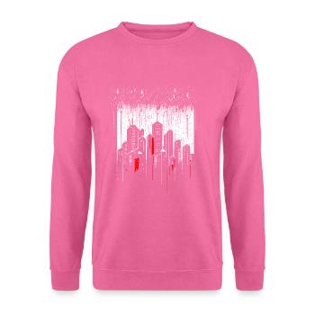 Minimalist metropolis skyscraper in the rain - Unisex Sweatshirt - pink - Front