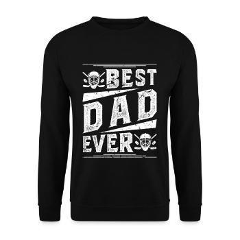 Eishockey Papa Eishockeyspieler - Unisex Pullover - Schwarz - Vorne - Alina (178cm) & Michal (187cm)