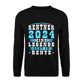 Rentner 2024 Eine Legende Geht In Rente - Unisex Pullover - Schwarz - Vorne - Alina (178cm) & Michal (187cm)