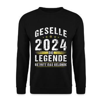 Geselle 2024 Gesellenprüfung Bestandene Ausbildung - Unisex Pullover - Schwarz - Vorne - Alina (178cm) & Michal (187cm)