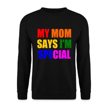 my mom says i'm special - Unisex Sweatshirt - black - Front - Alina (178cm) & Michal (187cm)