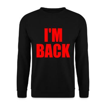 Im back - Unisex Pullover - Schwarz - Vorne - Alina (178cm) & Michal (187cm)