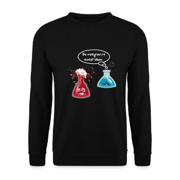 Chemie Nerd Geschenk zB Geburtstag Comic Chemikant - Unisex Pullover - Schwarz - Vorne - Alina (178cm) & Michal (187cm)