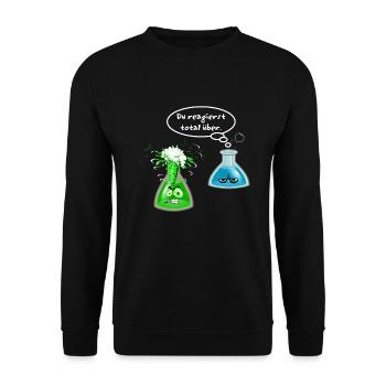 Chemie Nerd Geschenk zB Geburtstag Comic Chemikant - Unisex Pullover - Schwarz - Vorne - Alina (178cm) & Michal (187cm)