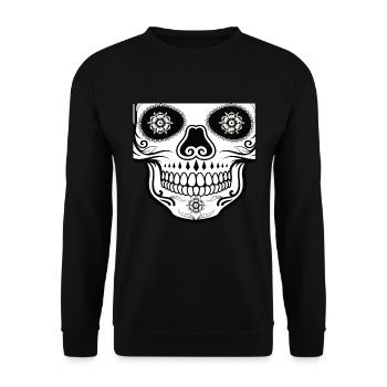 Crâne de mort mexicain Protection buccale - Sweat-shirt Unisexe - noir - Devant - Alina (178cm) & Michal (187cm)