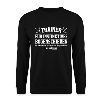 Trainer für instinktives Bogenschießen Pfeil Bogen - Unisex Pullover - Schwarz - Vorne - Alina (178cm) & Michal (187cm)