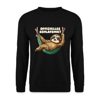 Mein offizielles Schlafshirt Schlafmützen Geschenk - Unisex Pullover - Schwarz - Vorne - Alina (178cm) & Michal (187cm)