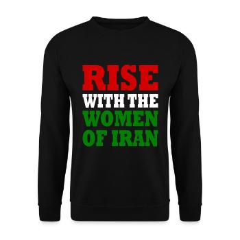 Rise with the women of iran - Unisex Pullover - Schwarz - Vorne - Alina (178cm) & Michal (187cm)