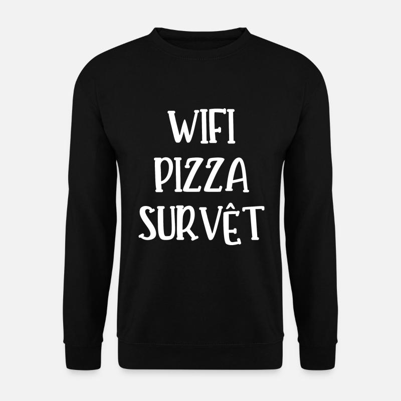wifi pizza survêt - Sweat-shirt Unisexe - noir