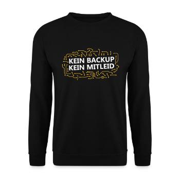 Daten Backup - Computer Admin Informatiker Spruch - Unisex Pullover - Schwarz - Vorne - Alina (178cm) & Michal (187cm)